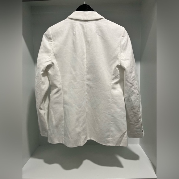 J. Crew Linen cotton Blend One Button Blazer White Size 4 NEW classic - Picture 10 of 13